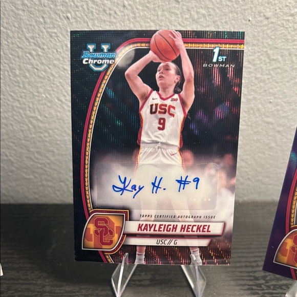 USC Women’s bball lot aqua refractor numbered, auto, purple lava Topps Bowman U - Picture 3 of 8